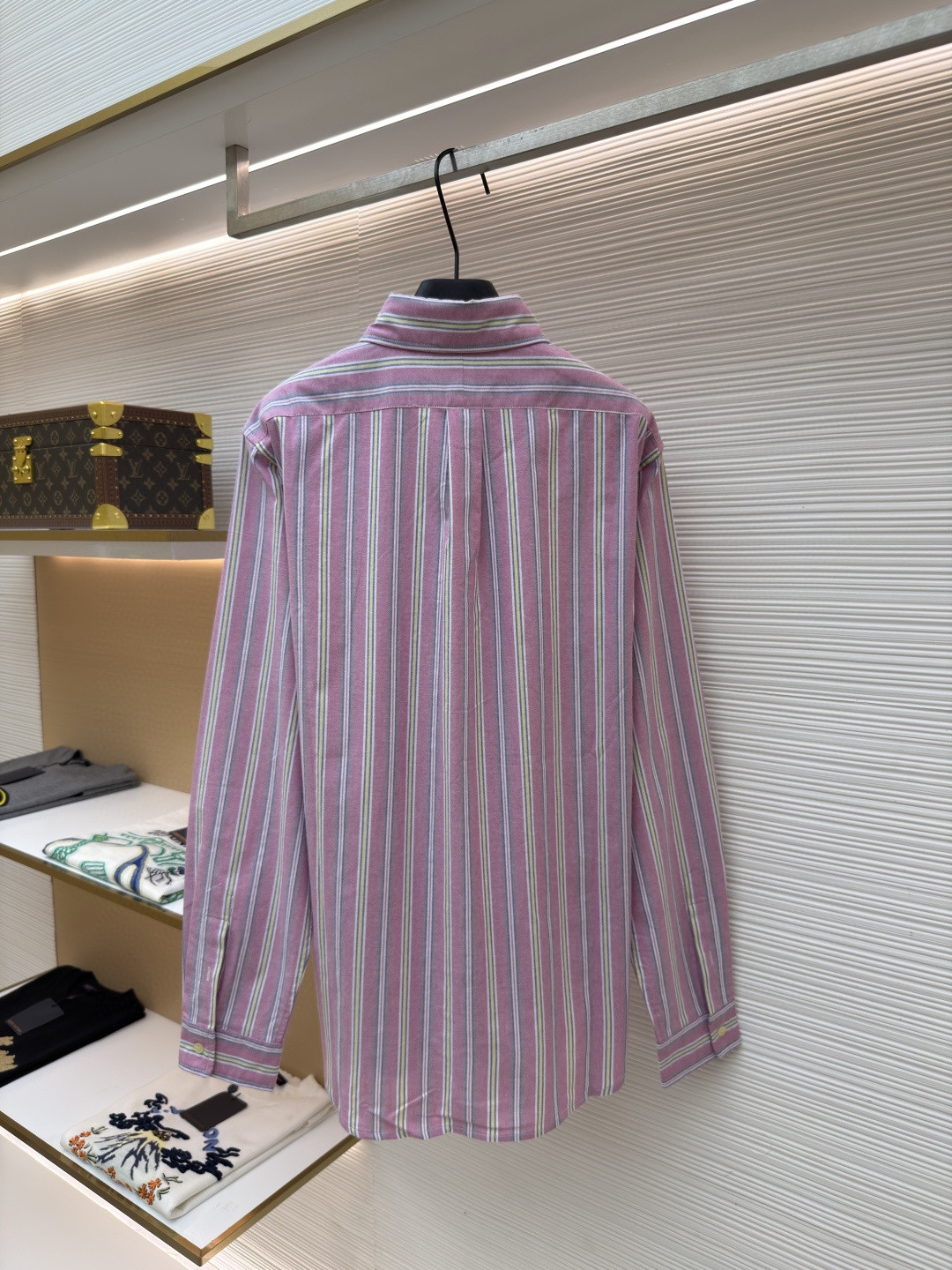 Ralph Lauren 拉夫劳伦 刺绣小马彩色条纹衬衫 外套 长袖 粉色 B0 MNPOWOV16824822-650