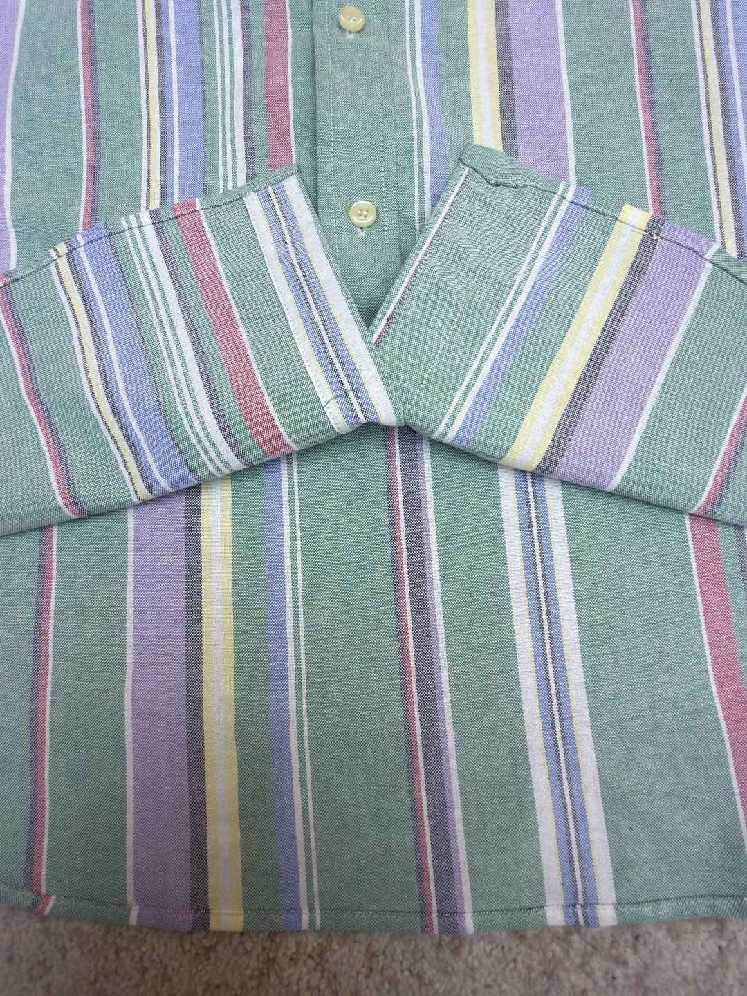 Ralph Lauren 拉夫劳伦 刺绣小马彩色条纹衬衫 外套 长袖 绿色 B0 710925229-002