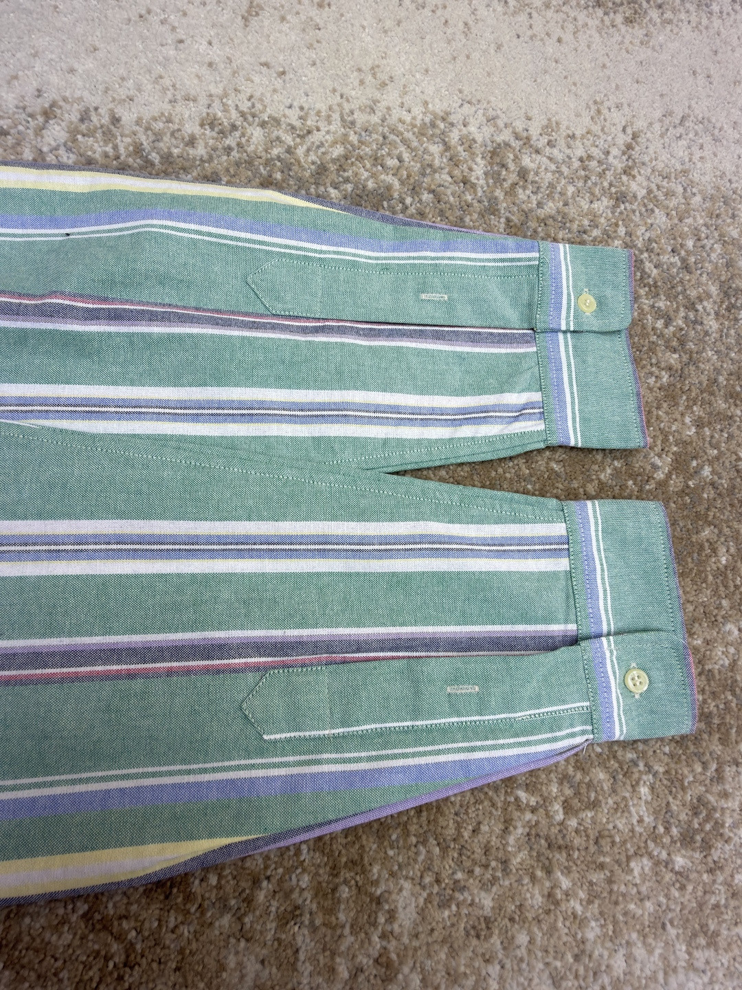 Ralph Lauren 拉夫劳伦 刺绣小马彩色条纹衬衫 外套 长袖 绿色 B0 710925229-002