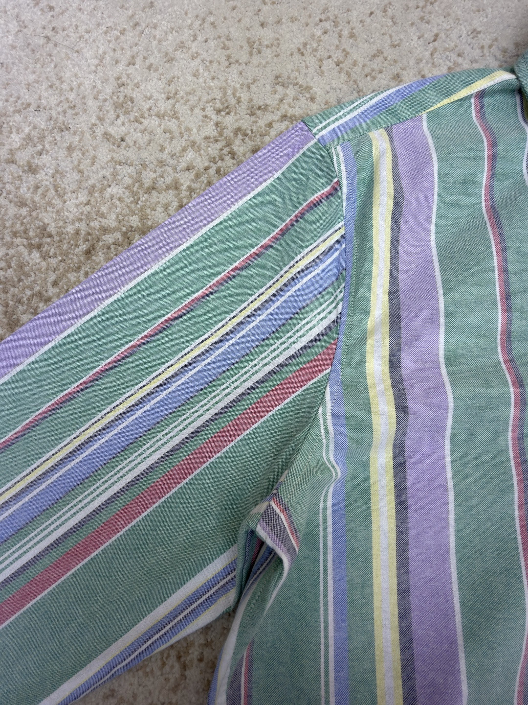 Ralph Lauren 拉夫劳伦 刺绣小马彩色条纹衬衫 外套 长袖 绿色 B0 710925229-002