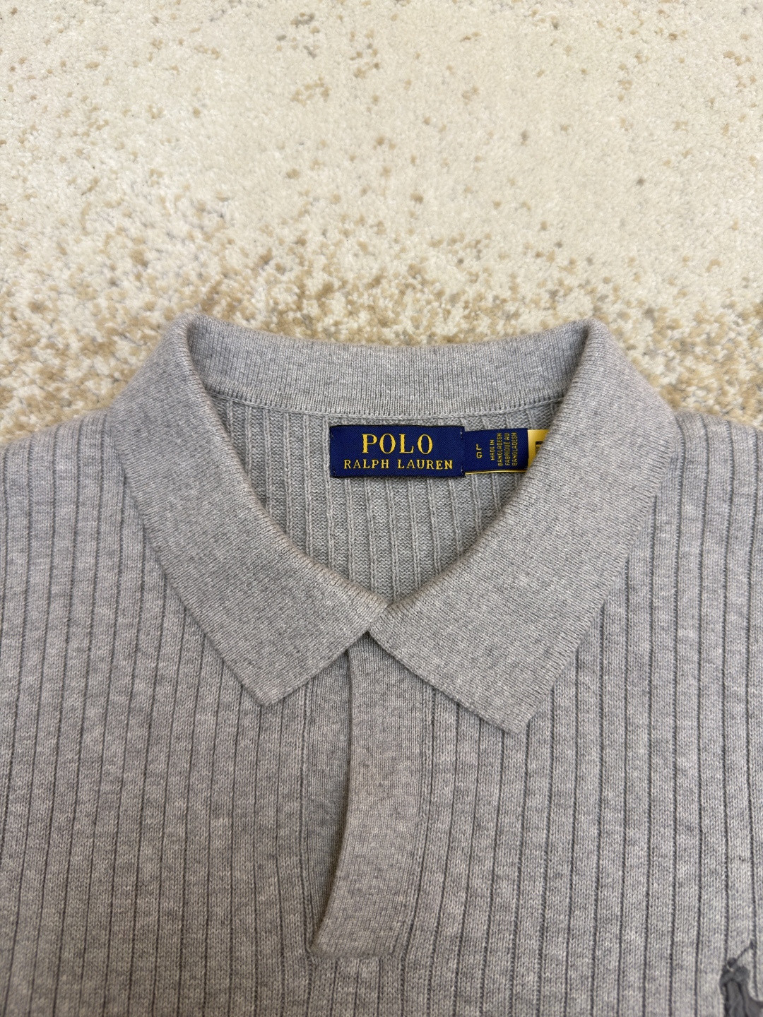 Ralph Lauren 拉夫劳伦 刺绣小马条纹Polo衫 短袖 灰色 A5 710979100-002