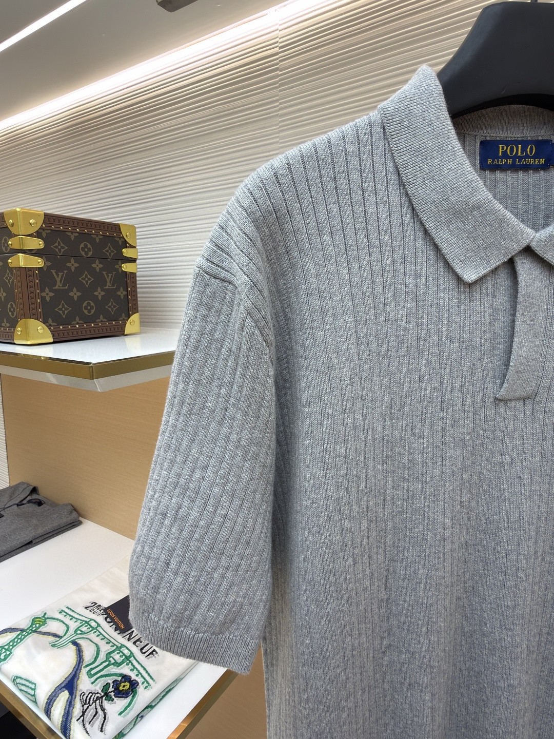 Ralph Lauren 拉夫劳伦 刺绣小马条纹Polo衫 短袖 灰色 A5 710979100-002