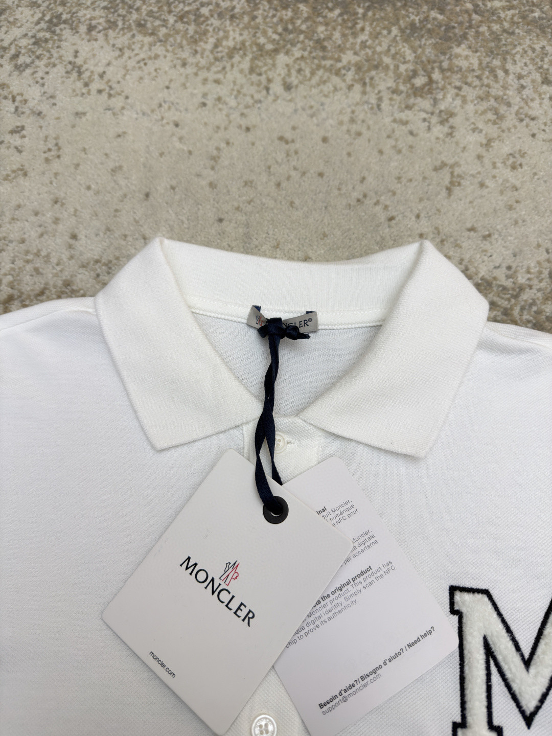 Moncler 蒙口 毛巾绣Polo衫 短袖 T恤 夏季 白色 黑色 A0 K20918A0000289A16050