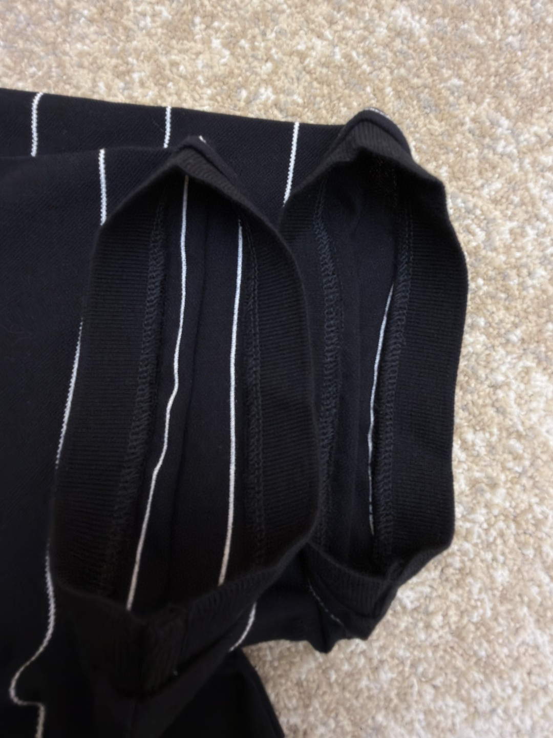 SAINT LAURENT YSL 圣罗兰 标识刺绣条纹Polo衫 短袖 T恤 夏款 黑色 A2 792177Y37RJ1095