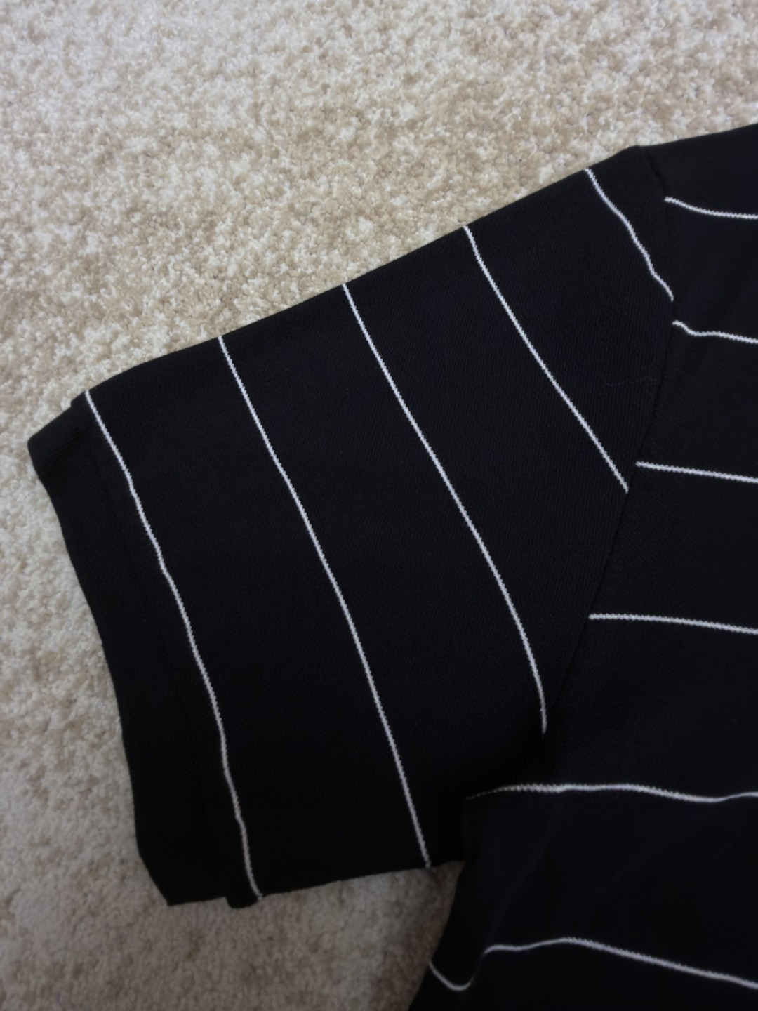 SAINT LAURENT YSL 圣罗兰 标识刺绣条纹Polo衫 短袖 T恤 夏款 黑色 A2 792177Y37RJ1095