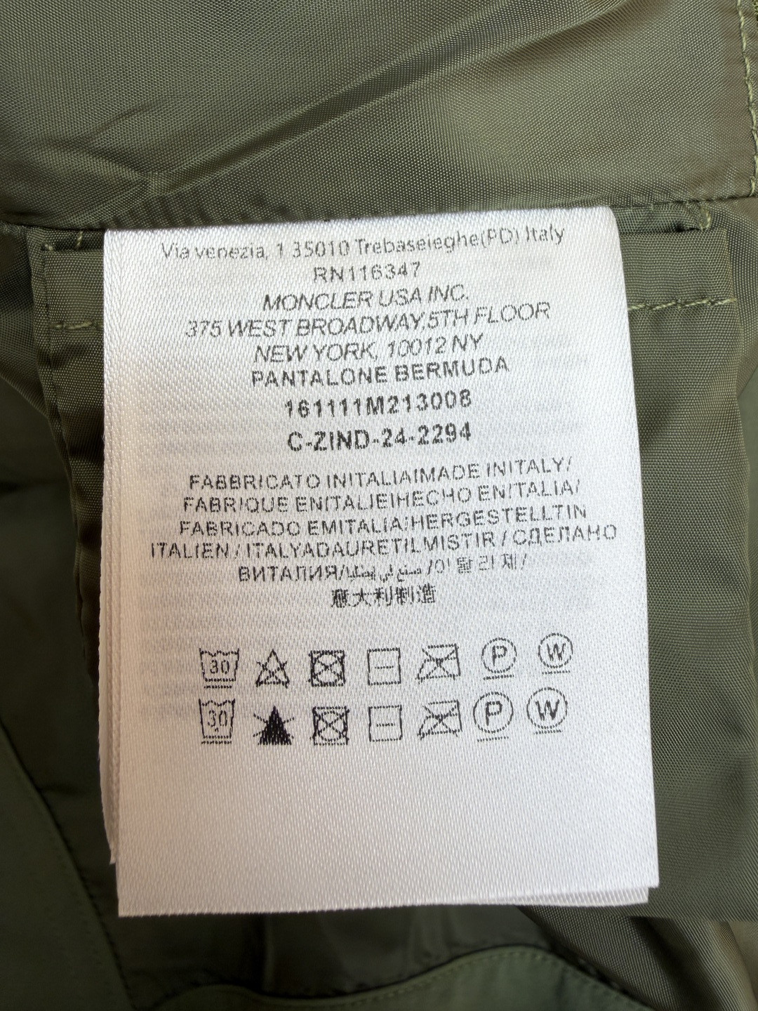 Moncler 蒙口 袖子可拆卸多口袋户外工装夹克 长袖 短袖 外套 绿色 B0 K10971G00002598E4889