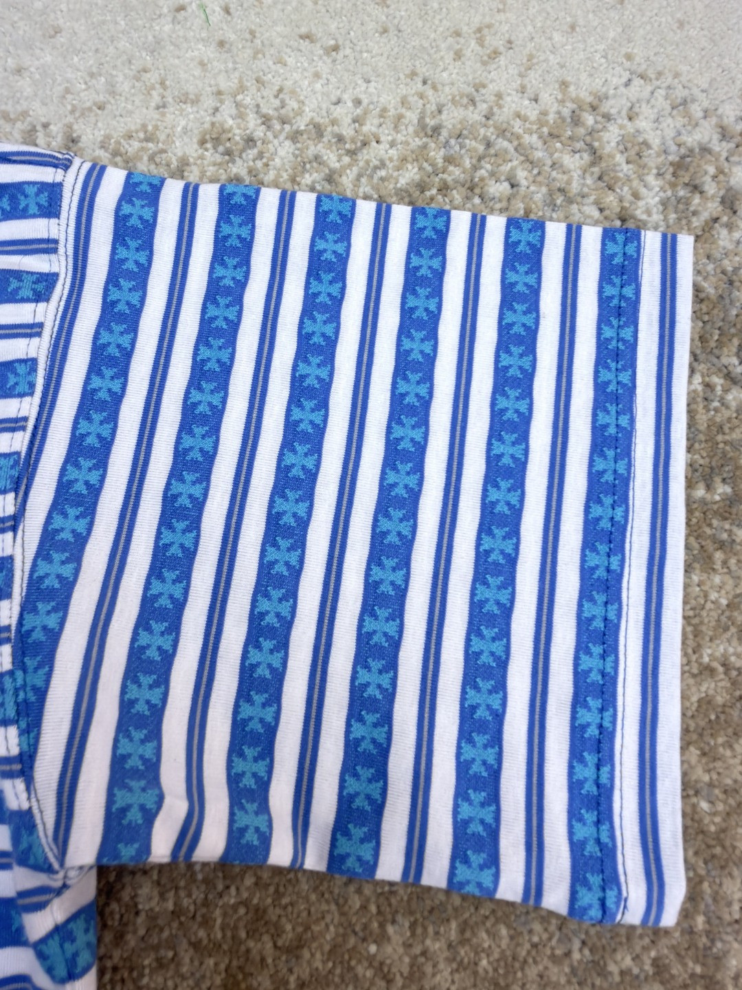 Chrome Hearts 克罗心 色织满印条纹圆领短袖 T恤 绿色 蓝色 A2 CH-036009158