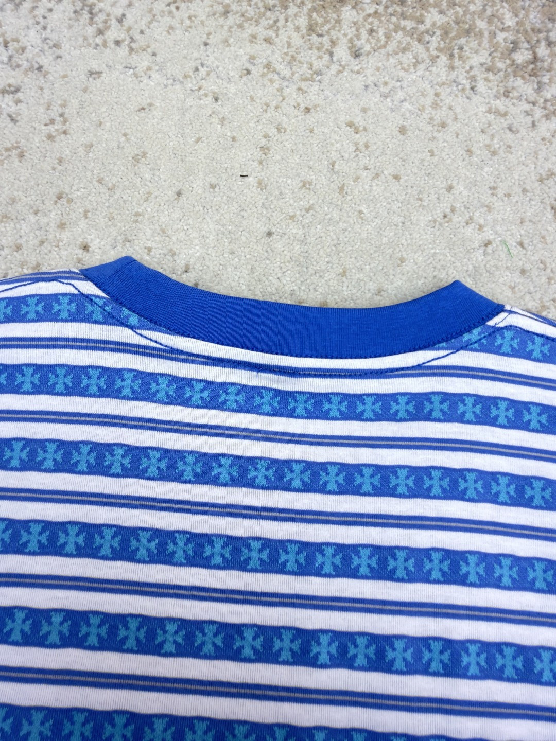 Chrome Hearts 克罗心 色织满印条纹圆领短袖 T恤 绿色 蓝色 A2 CH-036009158