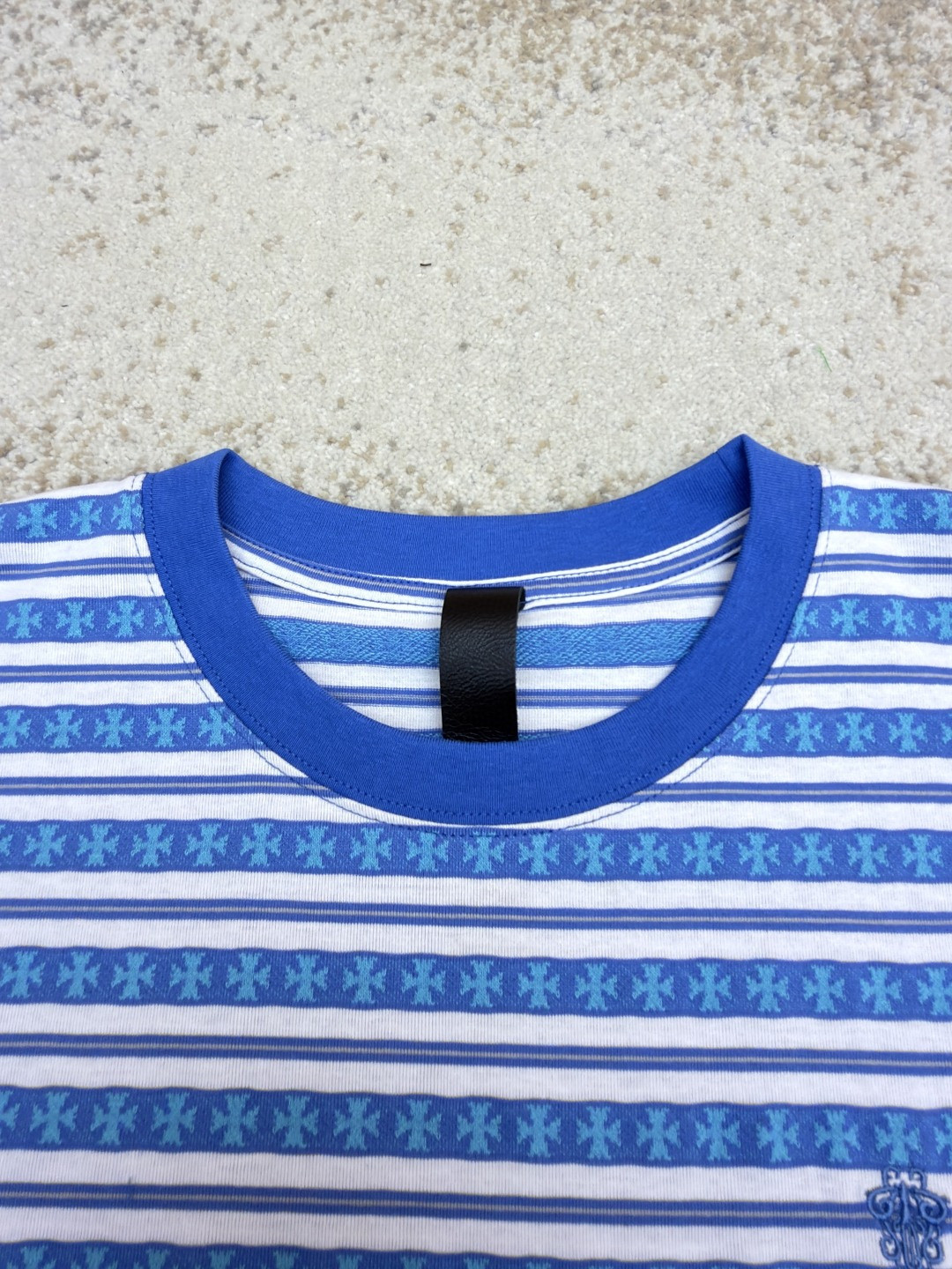 Chrome Hearts 克罗心 色织满印条纹圆领短袖 T恤 绿色 蓝色 A2 CH-036009158