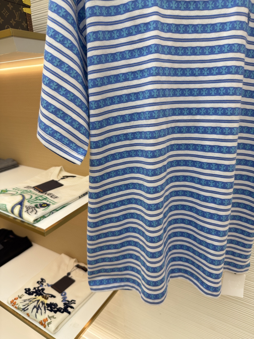 Chrome Hearts 克罗心 色织满印条纹圆领短袖 T恤 绿色 蓝色 A2 CH-036009158