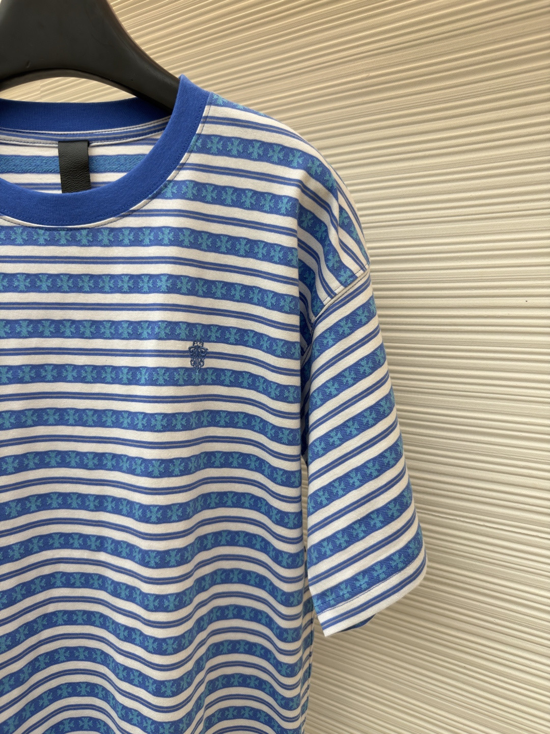 Chrome Hearts 克罗心 色织满印条纹圆领短袖 T恤 绿色 蓝色 A2 CH-036009158