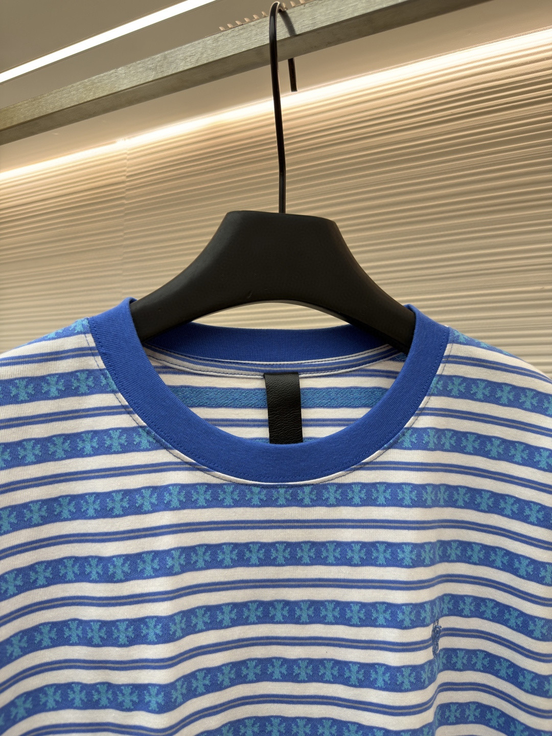 Chrome Hearts 克罗心 色织满印条纹圆领短袖 T恤 绿色 蓝色 A2 CH-036009158