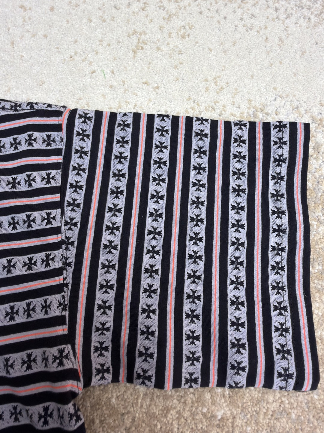 Chrome Hearts 克罗心 色织满印条纹圆领短袖 T恤 夏季 A2 CH-036003369