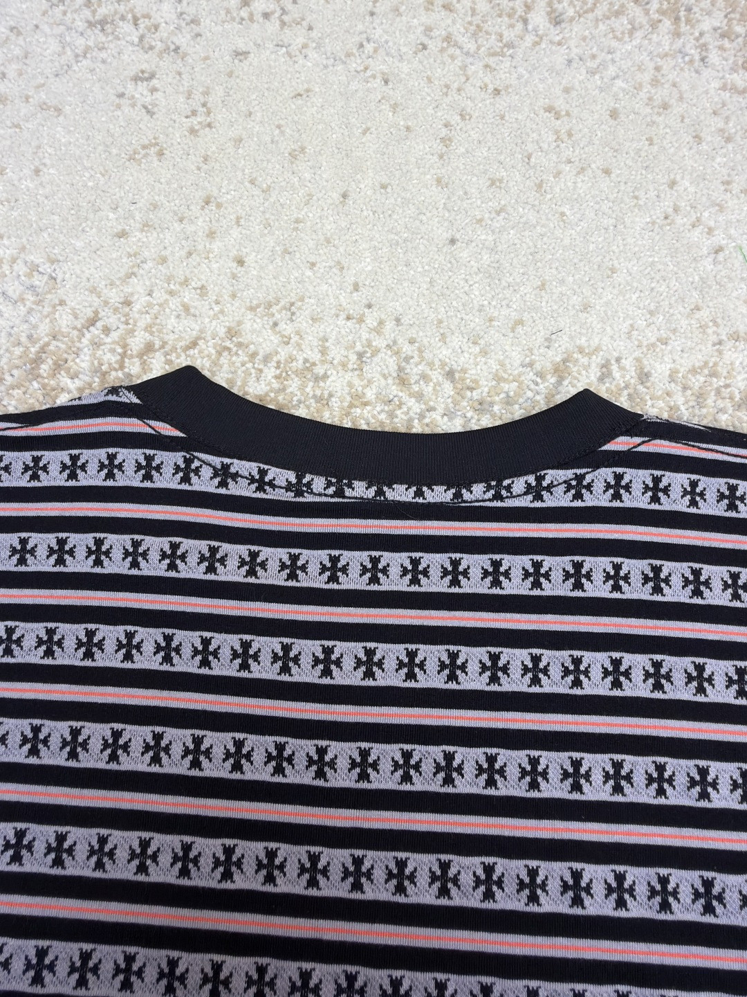 Chrome Hearts 克罗心 色织满印条纹圆领短袖 T恤 夏季 A2 CH-036003369