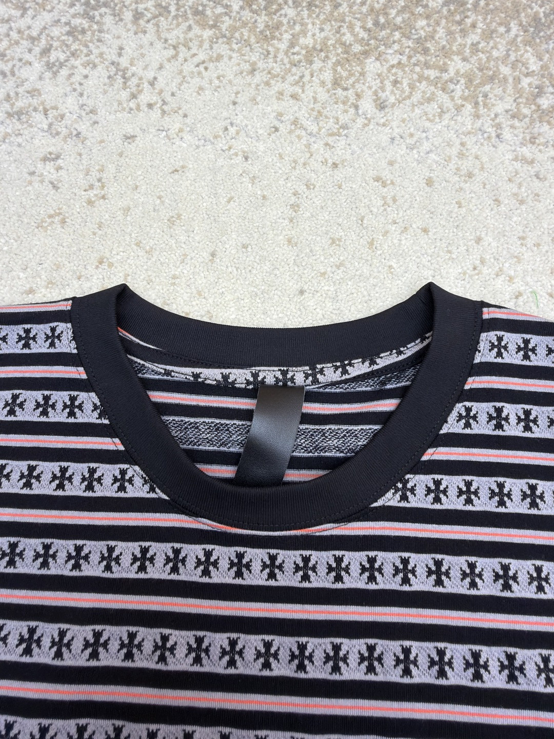 Chrome Hearts 克罗心 色织满印条纹圆领短袖 T恤 夏季 A2 CH-036003369