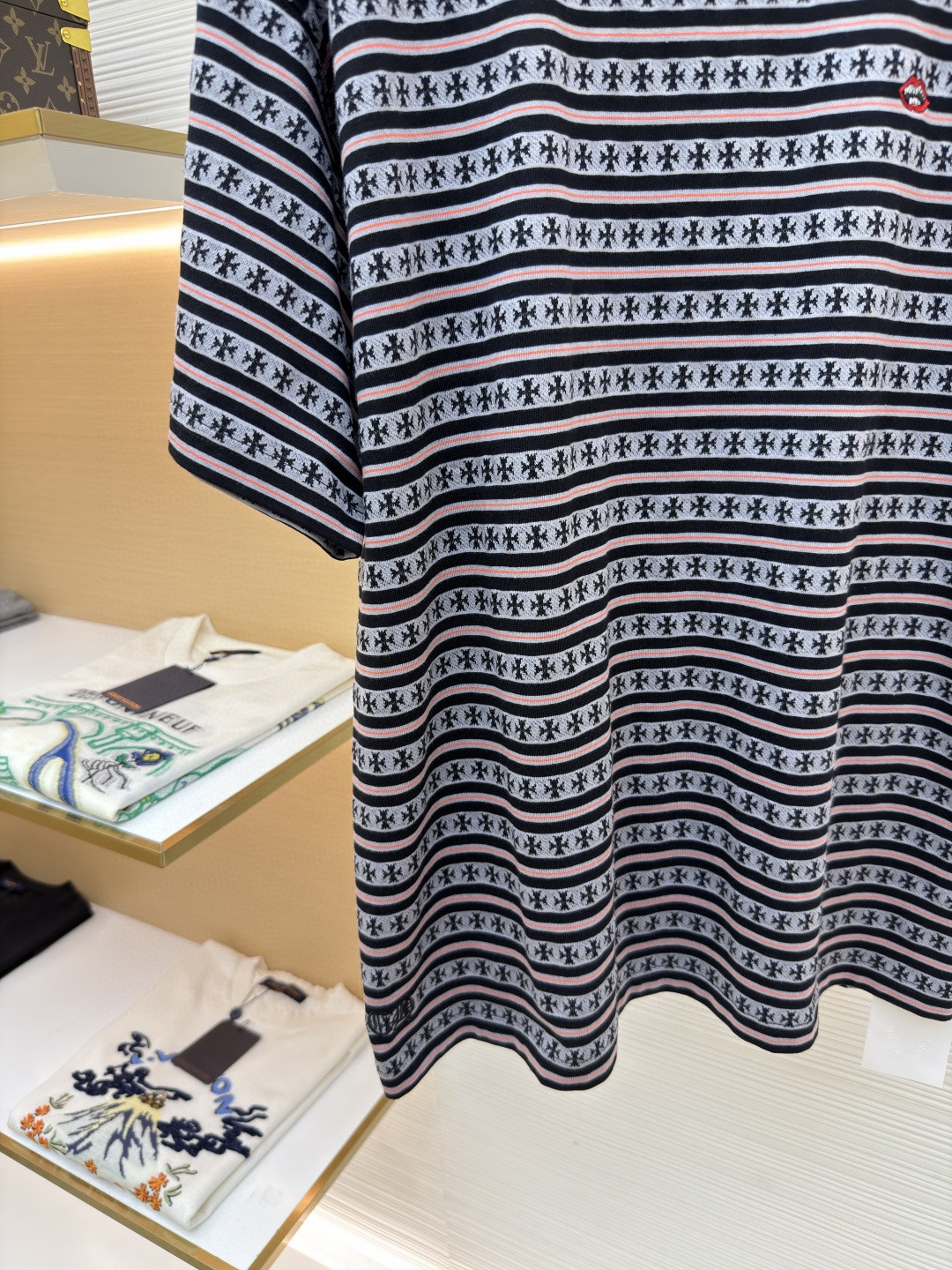 Chrome Hearts 克罗心 色织满印条纹圆领短袖 T恤 夏季 A2 CH-036003369