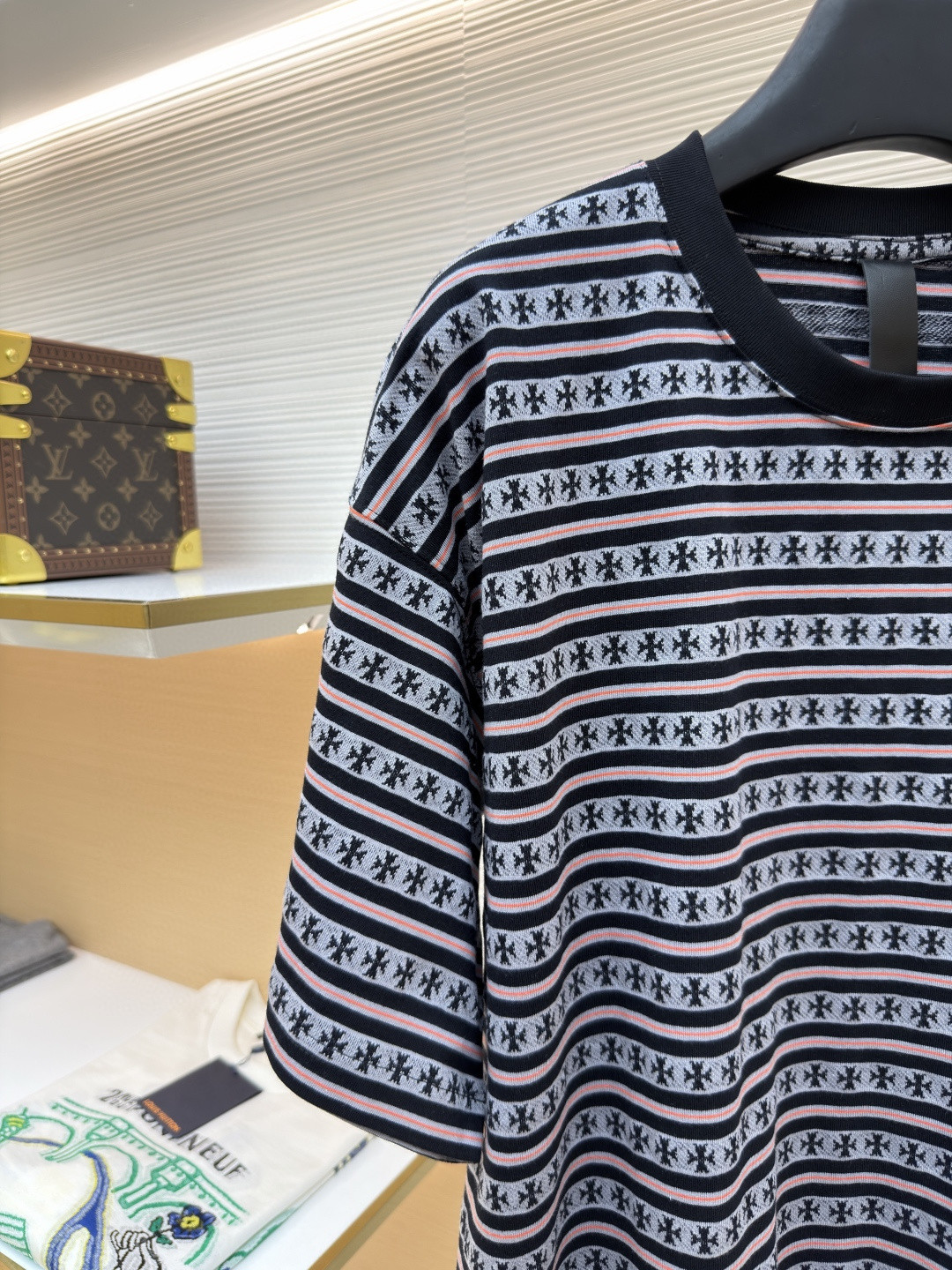 Chrome Hearts 克罗心 色织满印条纹圆领短袖 T恤 夏季 A2 CH-036003369