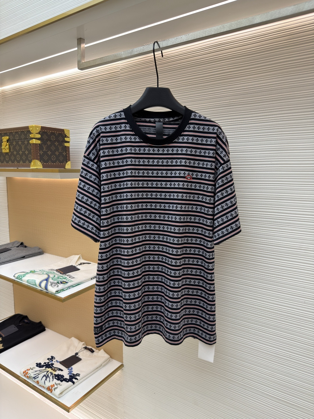 Chrome Hearts 克罗心 色织满印条纹圆领短袖 T恤 夏季 A2 CH-036003369