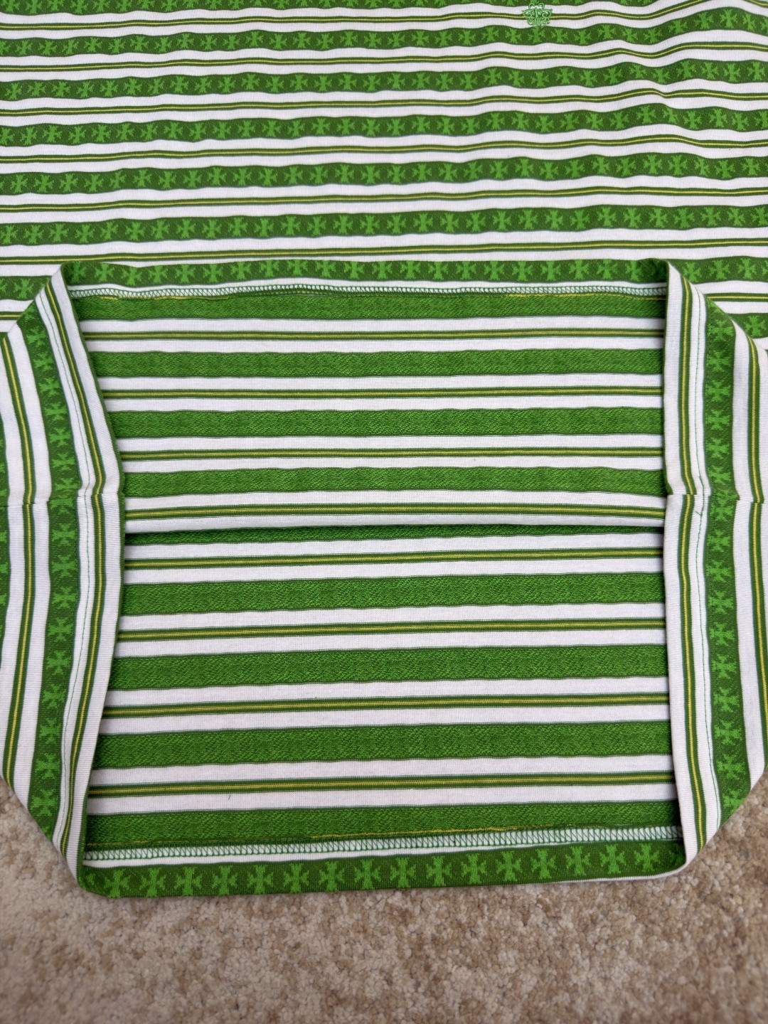 Chrome Hearts 克罗心 色织满印条纹圆领短袖 T恤 绿色 蓝色 A2 CH-036009158