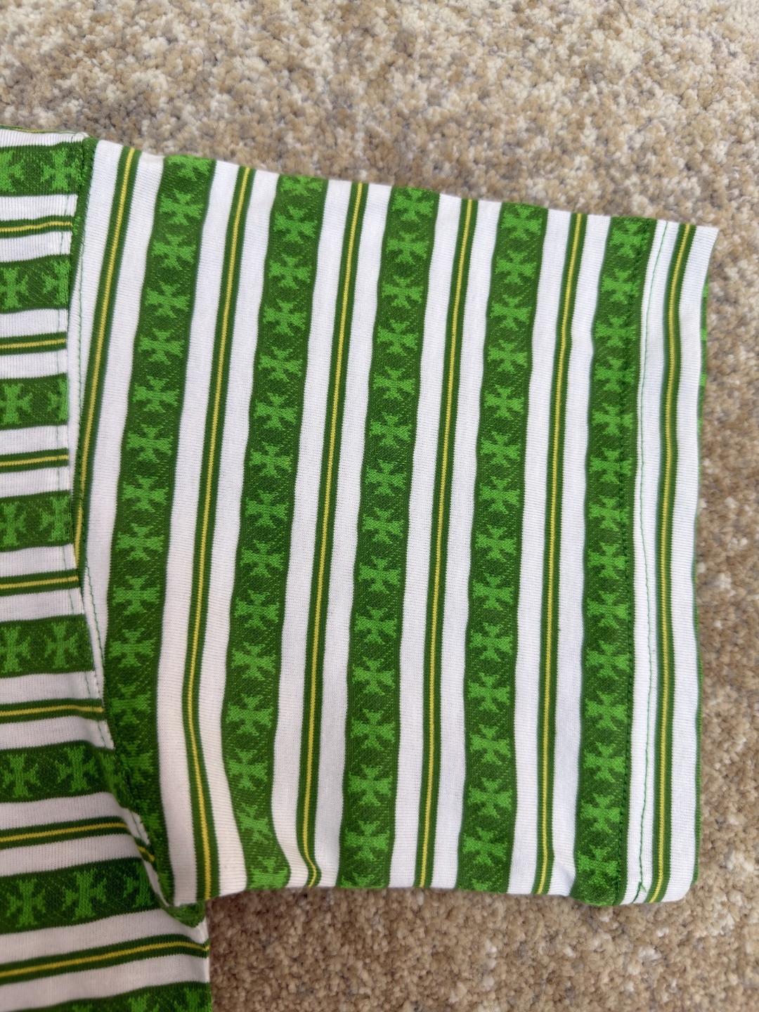 Chrome Hearts 克罗心 色织满印条纹圆领短袖 T恤 绿色 蓝色 A2 CH-036009158