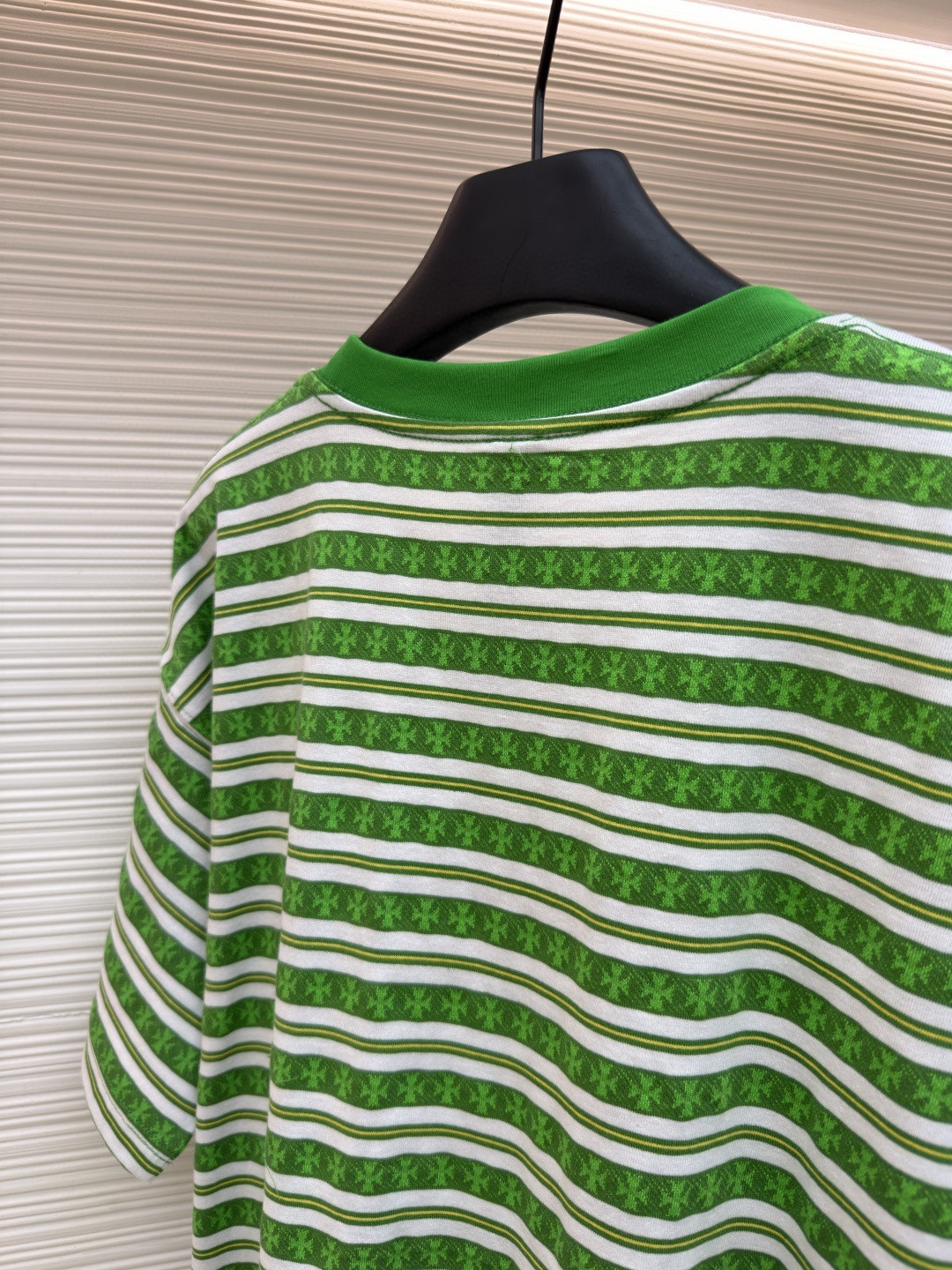 Chrome Hearts 克罗心 色织满印条纹圆领短袖 T恤 绿色 蓝色 A2 CH-036009158