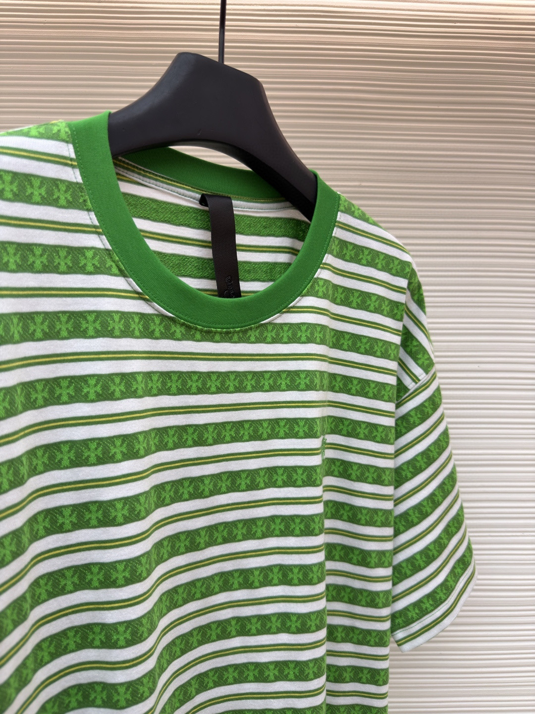 Chrome Hearts 克罗心 色织满印条纹圆领短袖 T恤 绿色 蓝色 A2 CH-036009158