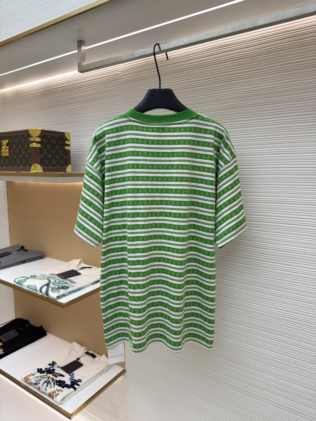 Chrome Hearts 克罗心 色织满印条纹圆领短袖 T恤 绿色 蓝色 A2 CH-036009158