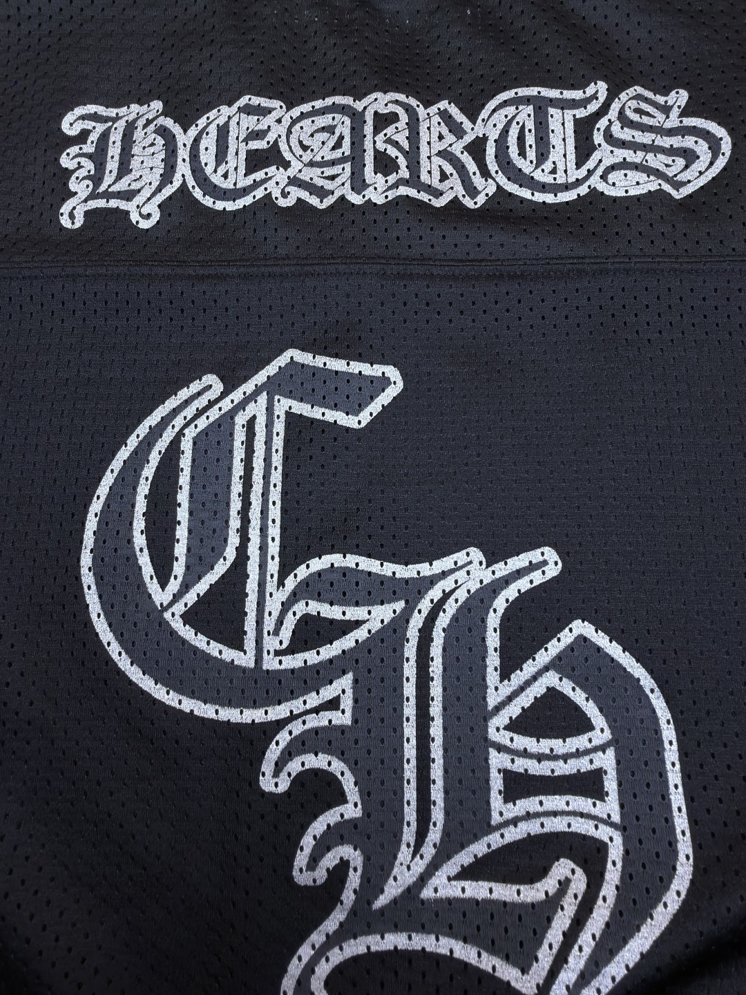 Chrome Hearts 克罗心 冰球服系列镀银网眼短袖 T恤 黑色 A2 CH-20231186