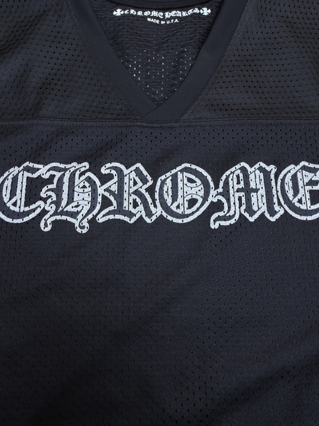 Chrome Hearts 克罗心 冰球服系列镀银网眼短袖 T恤 黑色 A2 CH-20231186