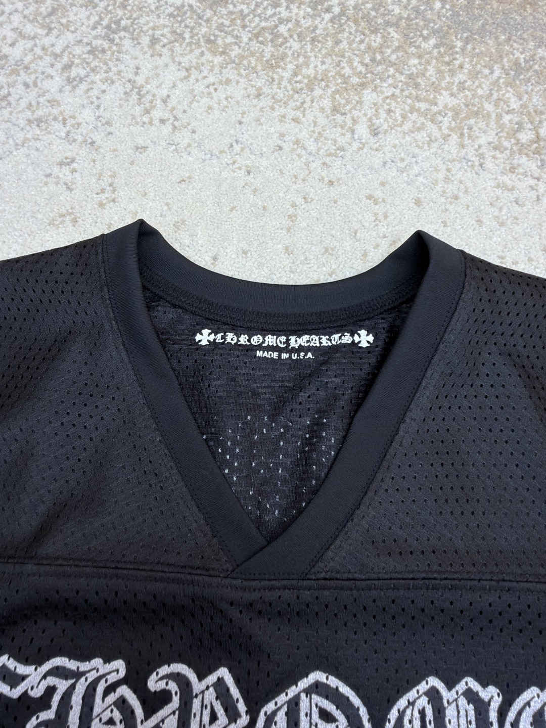 Chrome Hearts 克罗心 冰球服系列镀银网眼短袖 T恤 黑色 A2 CH-20231186