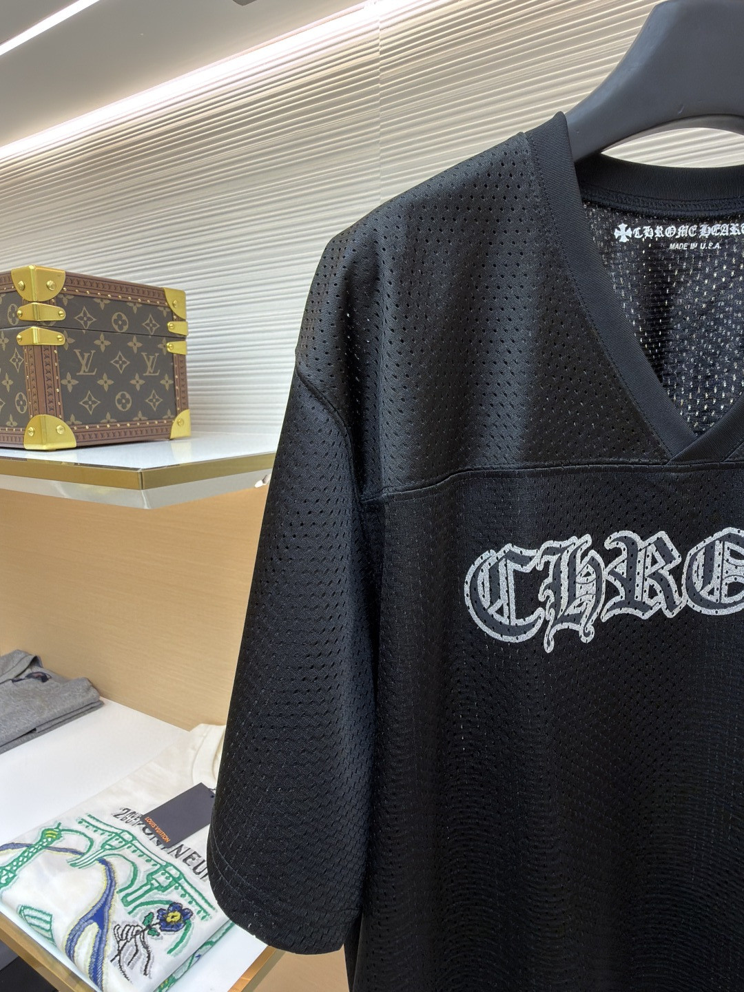 Chrome Hearts 克罗心 冰球服系列镀银网眼短袖 T恤 黑色 A2 CH-20231186