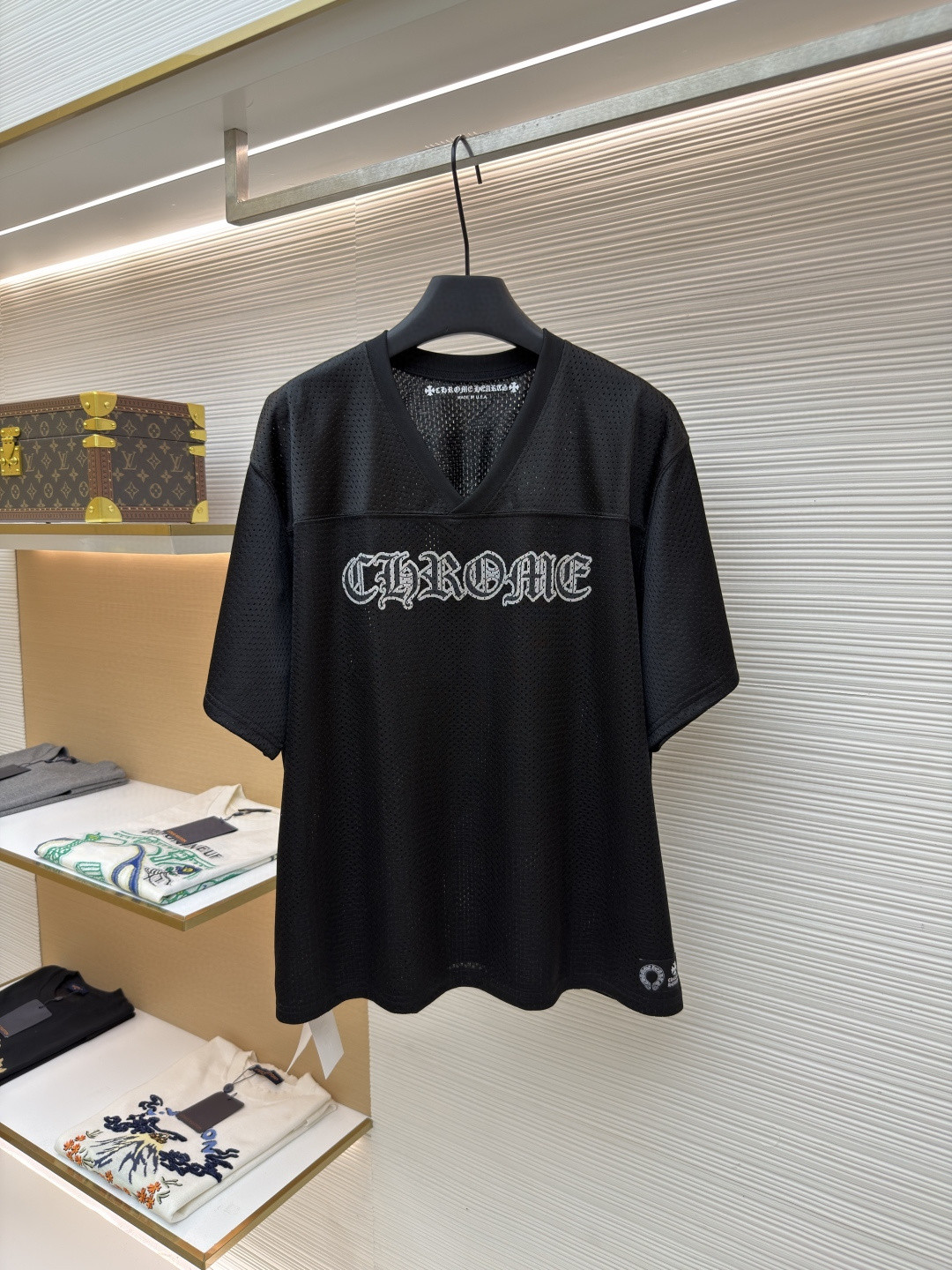 Chrome Hearts 克罗心 冰球服系列镀银网眼短袖 T恤 黑色 A2 CH-20231186