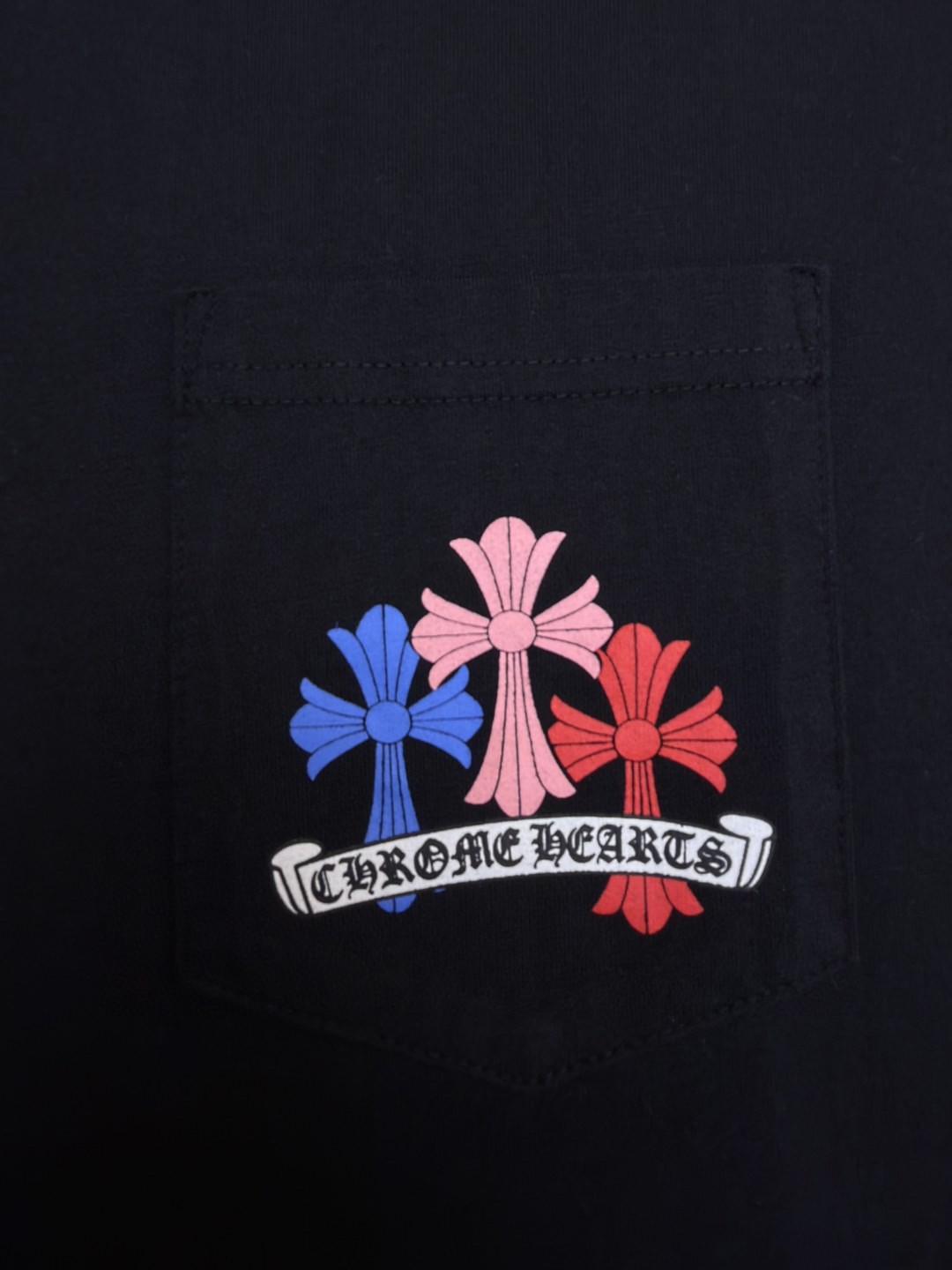 Chrome Hearts 克罗心 迈阿密限定 彩色十字架圆领短袖 T恤 白色 黑色 A2 HC-0609