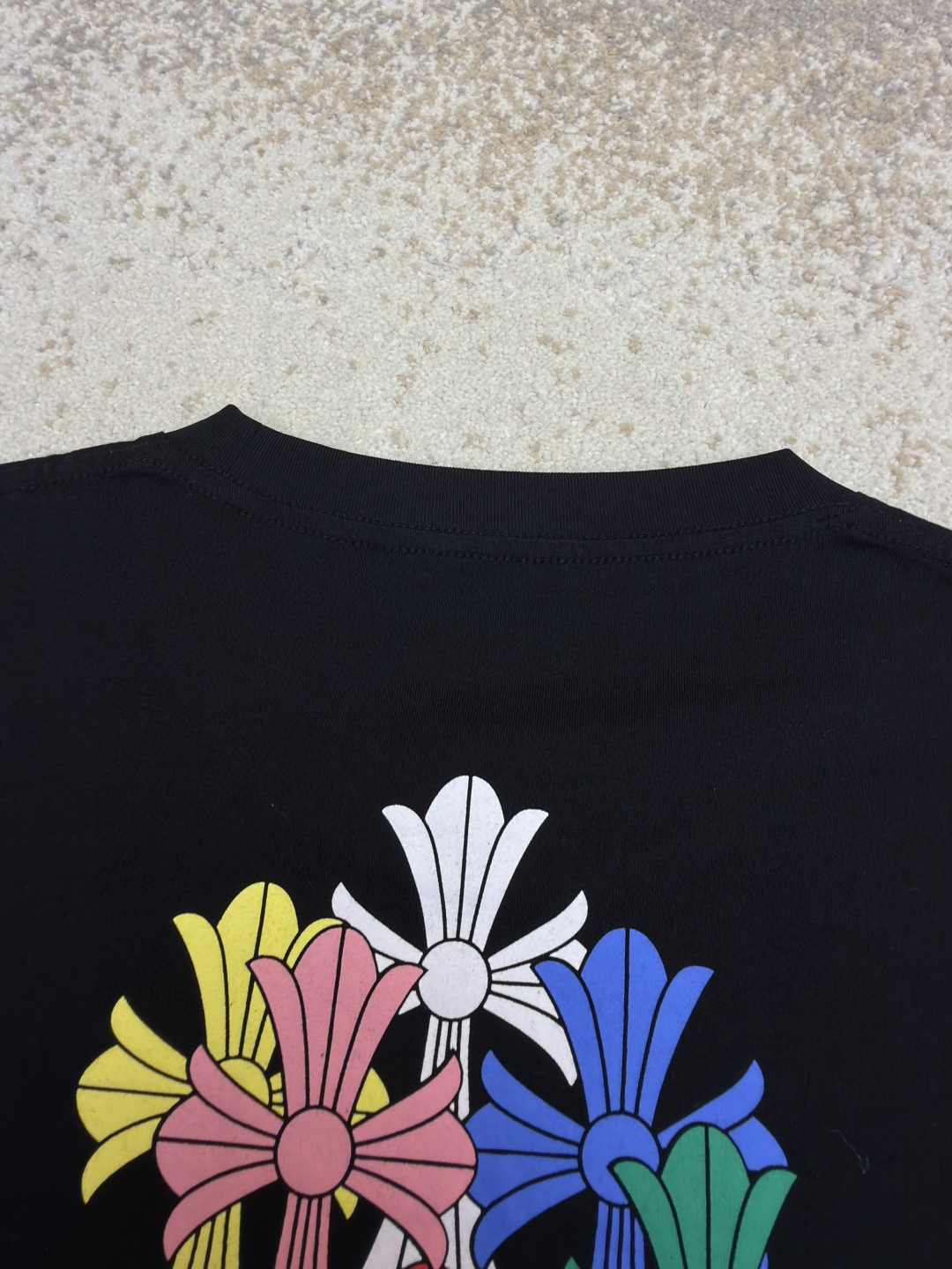 Chrome Hearts 克罗心 迈阿密限定 彩色十字架圆领短袖 T恤 白色 黑色 A2 HC-0609