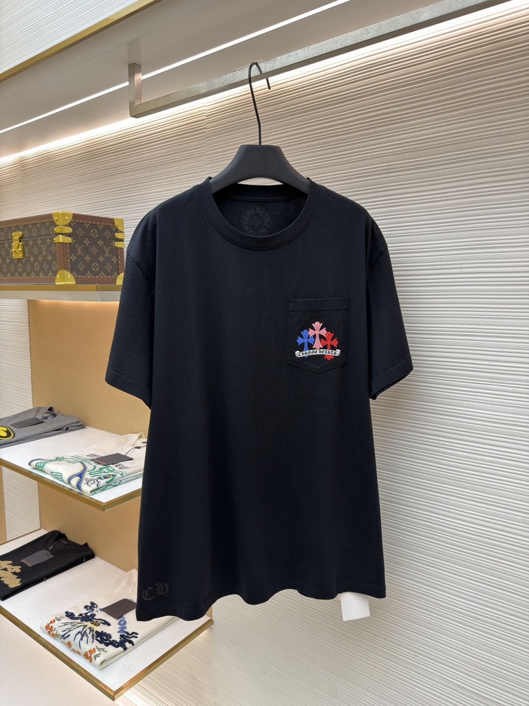 Chrome Hearts 克罗心 迈阿密限定 彩色十字架圆领短袖 T恤 白色 黑色 A2 HC-0609