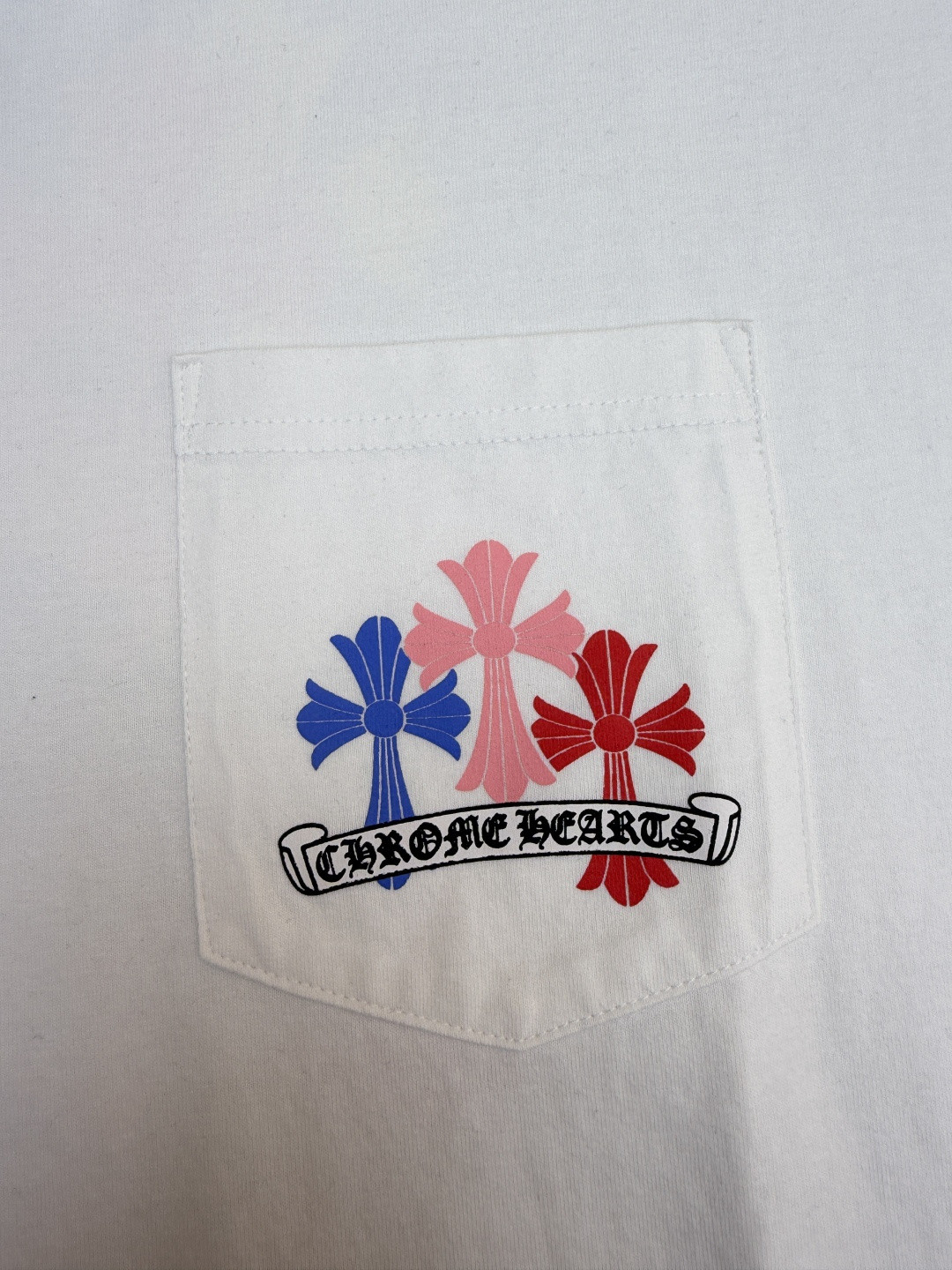 Chrome Hearts 克罗心 迈阿密限定 彩色十字架圆领短袖 T恤 白色 黑色 A2 HC-0609