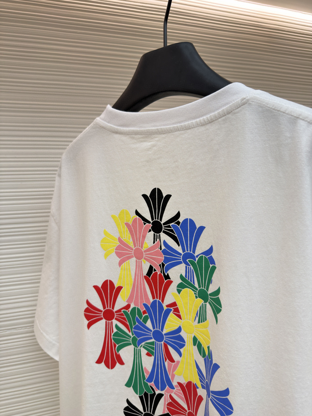 Chrome Hearts 克罗心 迈阿密限定 彩色十字架圆领短袖 T恤 白色 黑色 A2 HC-0609