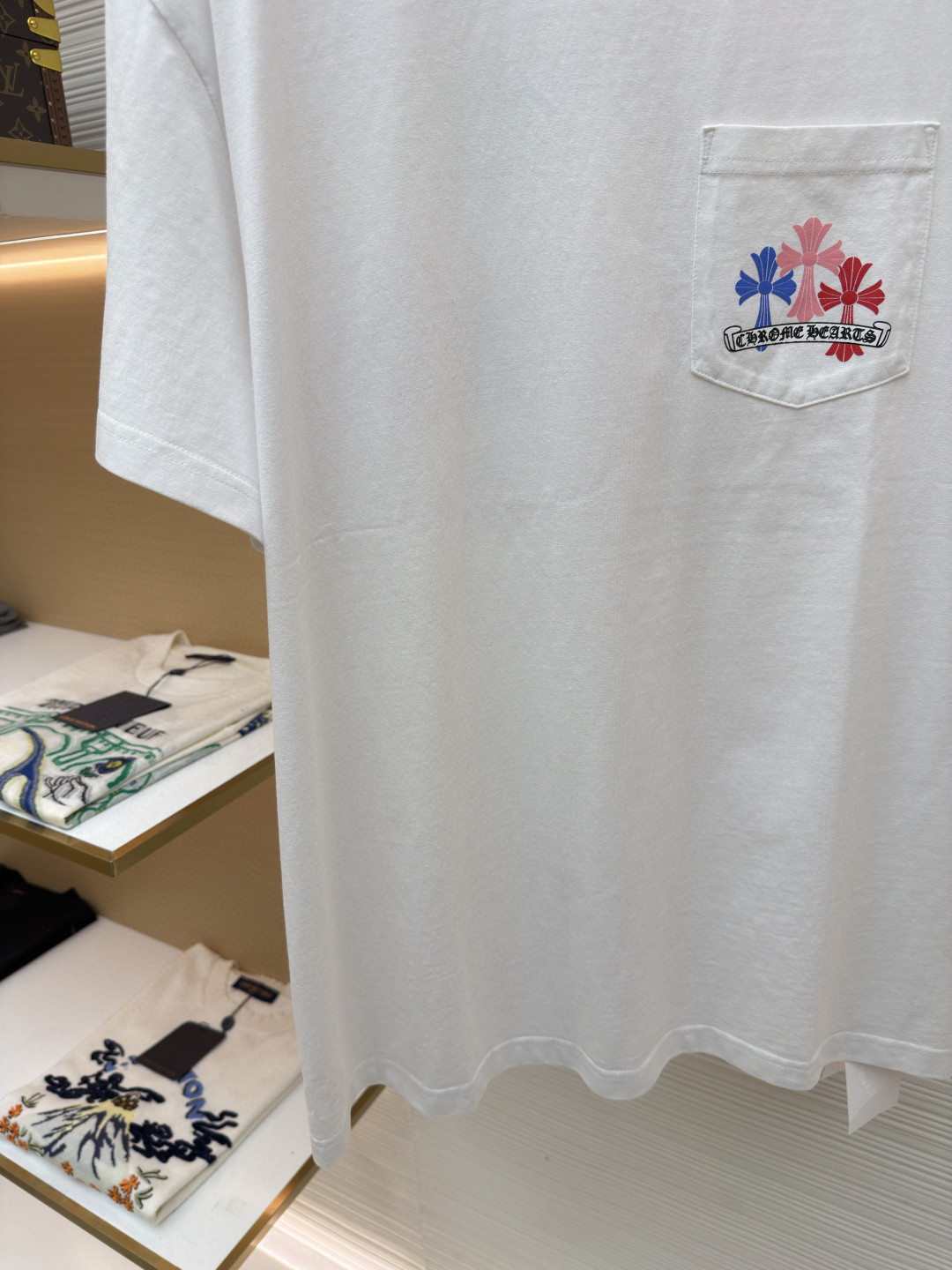 Chrome Hearts 克罗心 迈阿密限定 彩色十字架圆领短袖 T恤 白色 黑色 A2 HC-0609