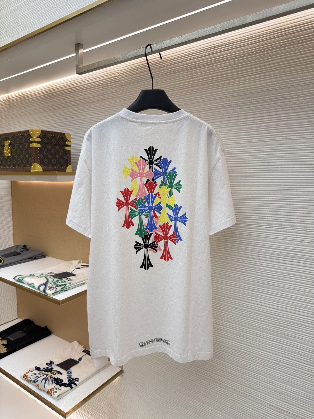 Chrome Hearts 克罗心 迈阿密限定 彩色十字架圆领短袖 T恤 白色 黑色 A2 HC-0609