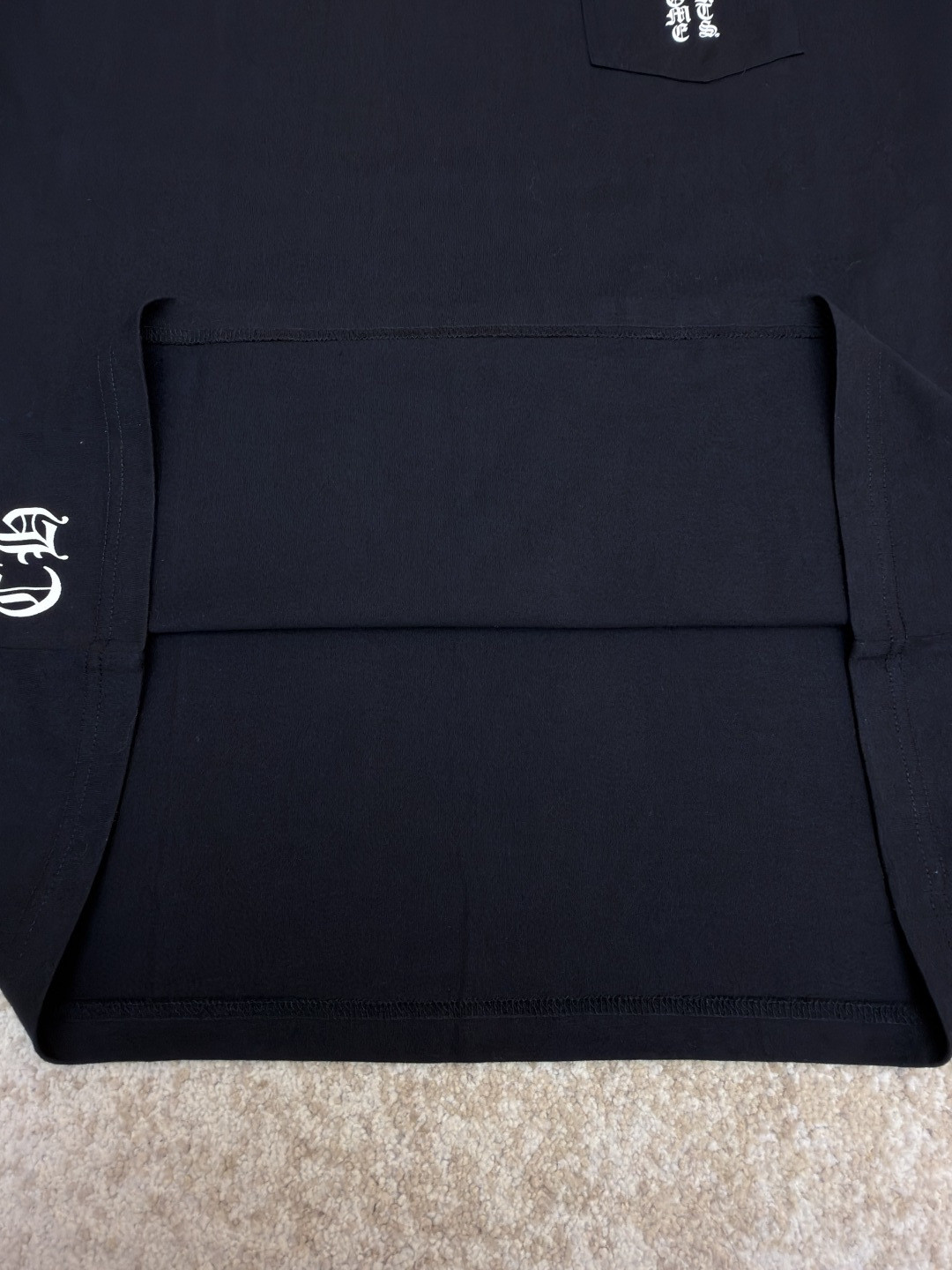 Chrome Hearts 克罗心 梵文大十字架圆领短袖 T恤 白色 黑色 A2