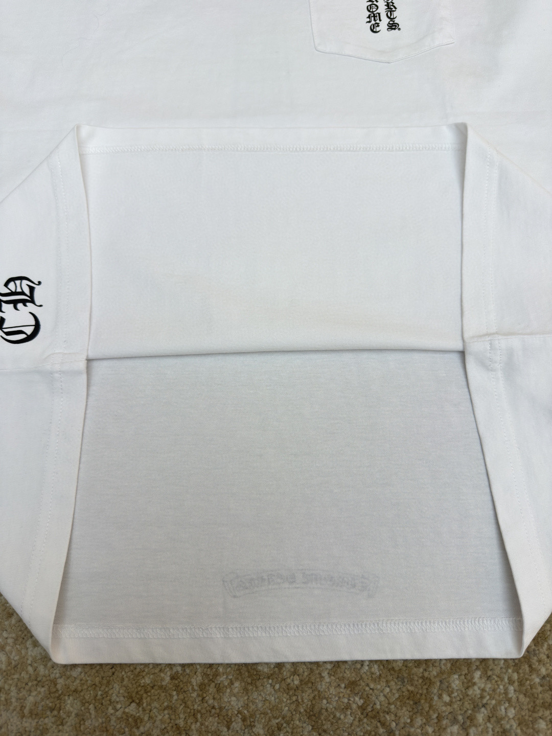 Chrome Hearts 克罗心 梵文大十字架圆领短袖 T恤 白色 黑色 A2