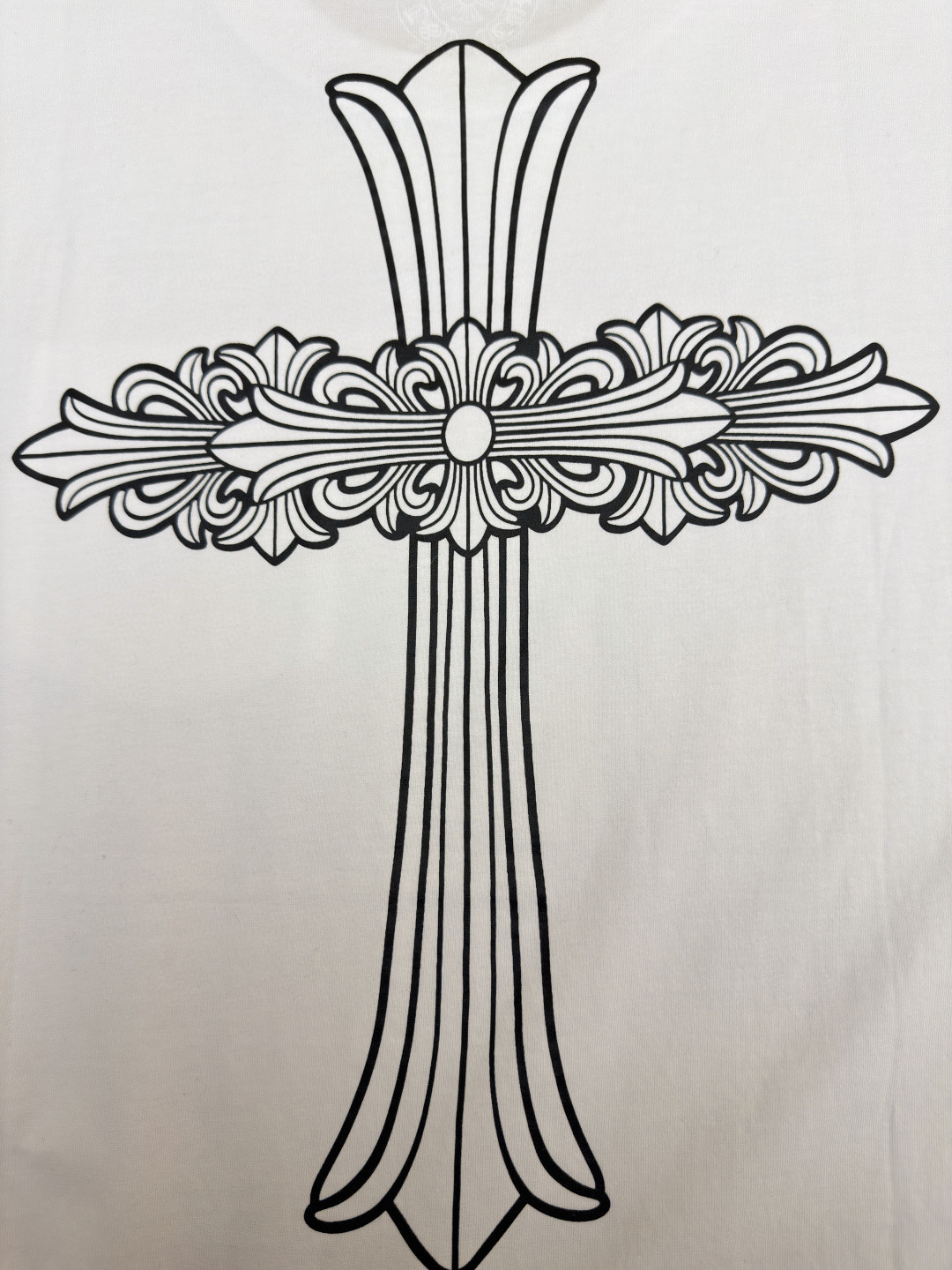 Chrome Hearts 克罗心 梵文大十字架圆领短袖 T恤 白色 黑色 A2