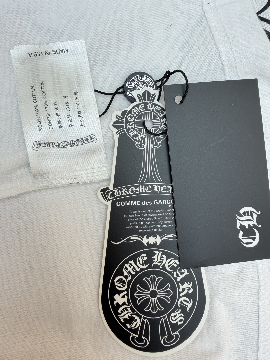 Chrome Hearts 克罗心 马蹄十字花印花口袋圆领短袖 T恤 白色 A2 