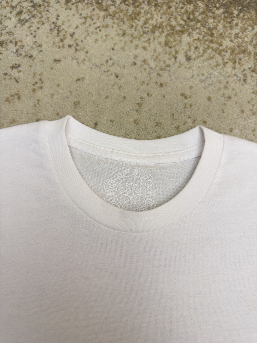 Chrome Hearts 克罗心 马蹄十字花印花口袋圆领短袖 T恤 白色 A2 