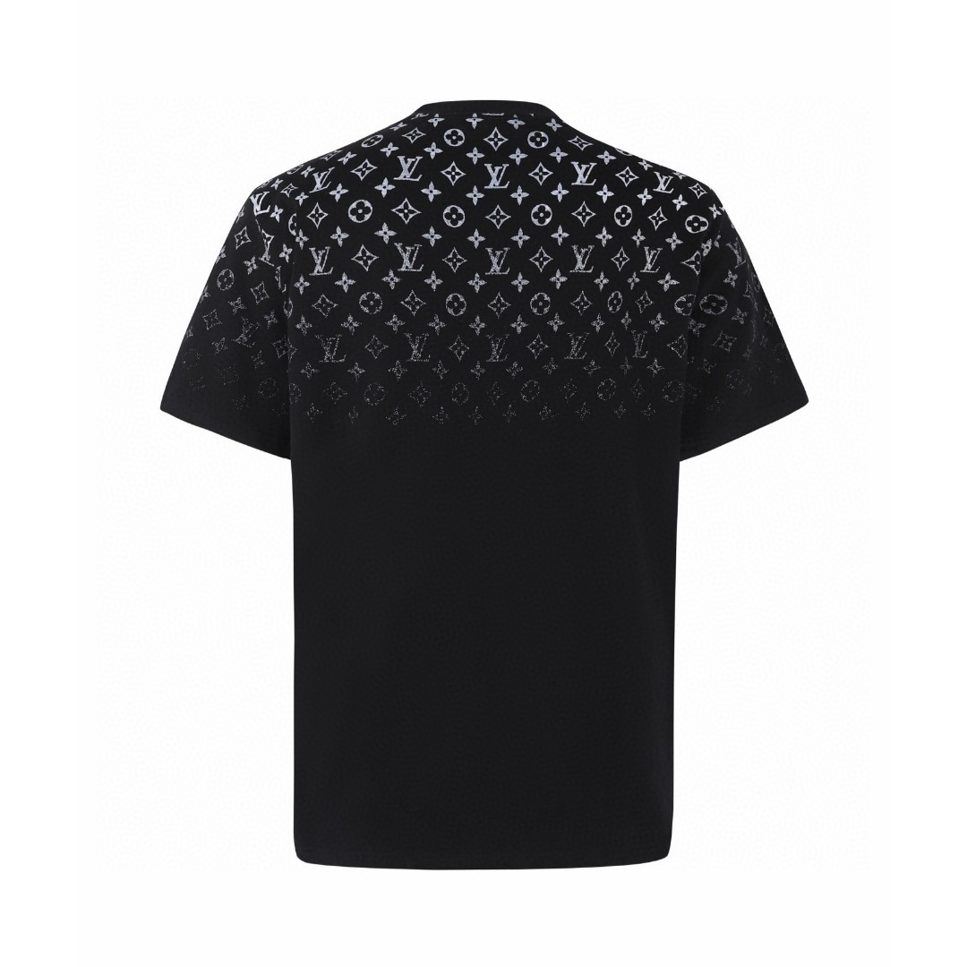 LOUIS VUITTON 路易威登 满印渐变圆领短袖 T恤 白色 黑色 A0 1AHUG0