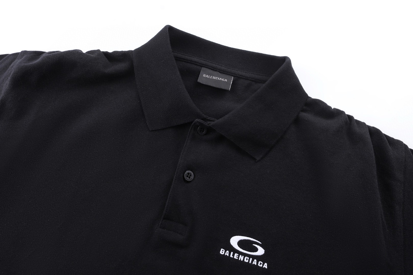 Balenciaga 巴黎世家 翻领刺绣Polo衫 短袖 T恤 夏季 黑色 A0 828531TTVT81000