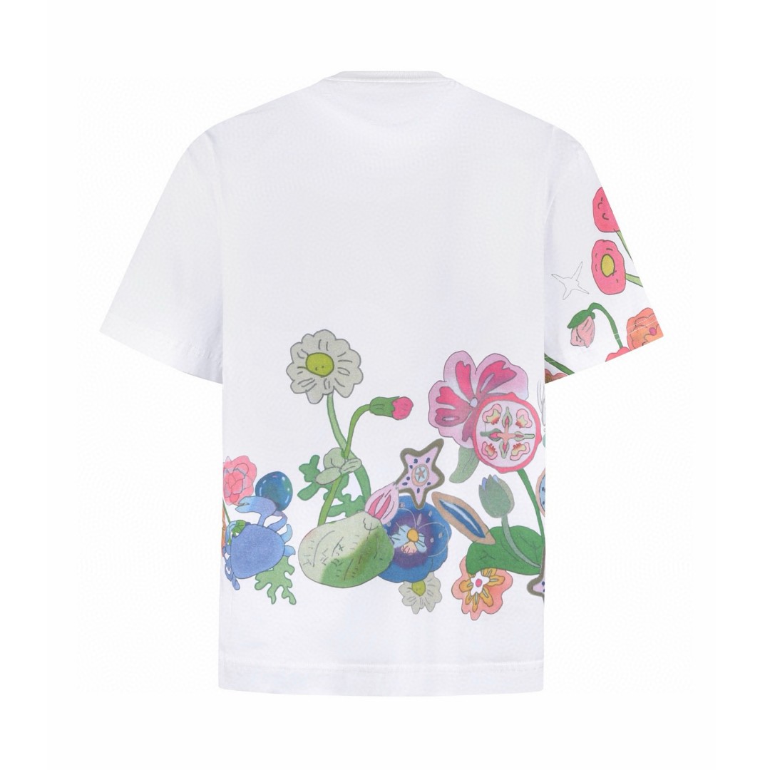 FENDI 芬迪 高野绫 Aya Takano胶囊系列拼色印花圆领T恤 短袖 套头 夏季 白色 A0 FY0936AW16F0QA0