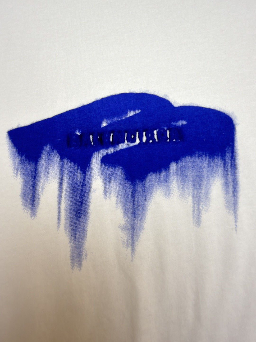 Balenciaga 巴黎世家 溶解印花刺绣短袖 T恤 圆领 夏季 白色 A0 850345TUVJ89000