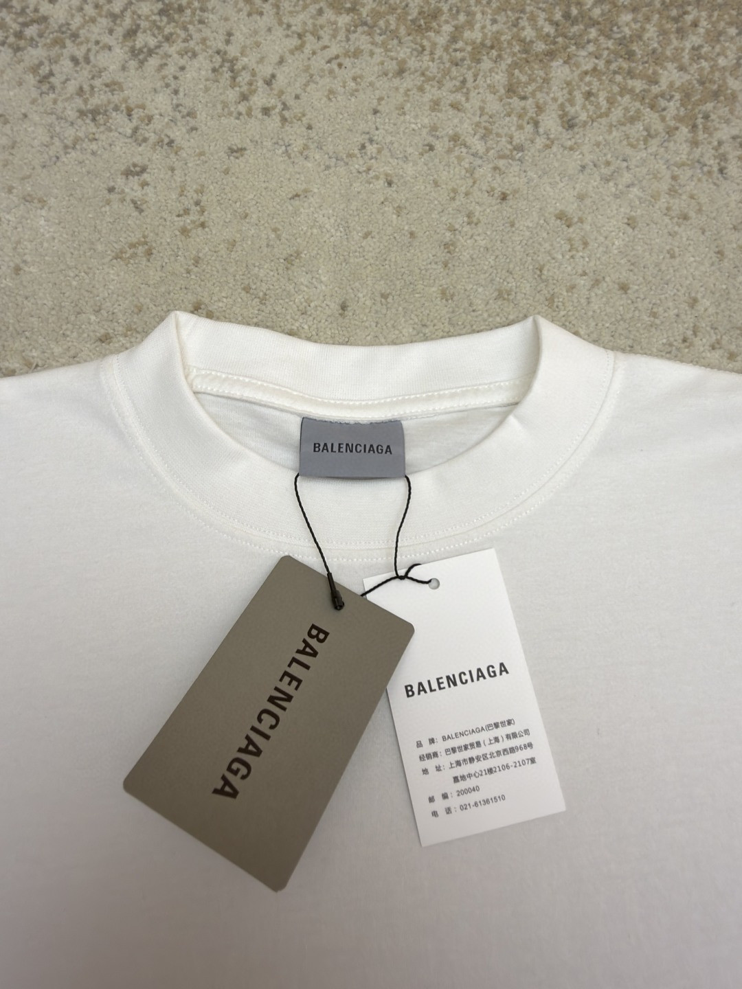 Balenciaga 巴黎世家 溶解印花刺绣短袖 T恤 圆领 夏季 白色 A0 850345TUVJ89000