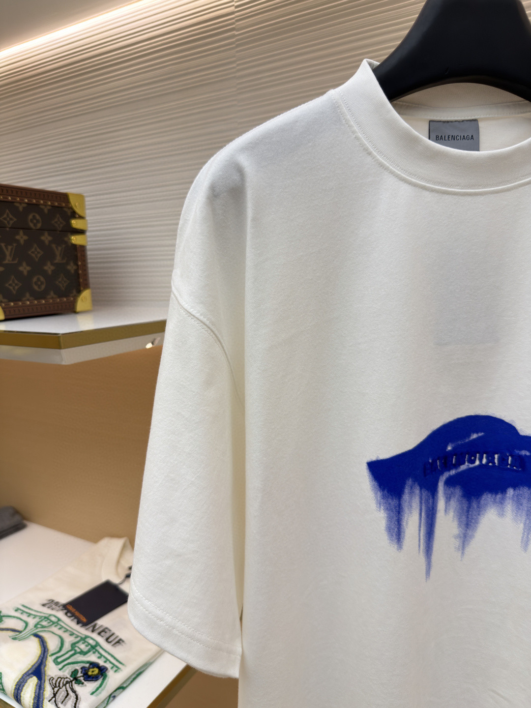 Balenciaga 巴黎世家 溶解印花刺绣短袖 T恤 圆领 夏季 白色 A0 850345TUVJ89000